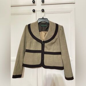 Harve Bernard Women’s Cropped Blazer Jacket Plaid Size 6